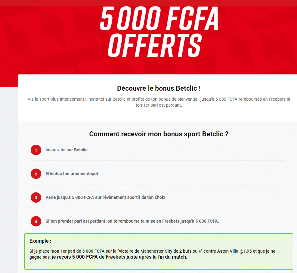 Code Promo Betclic CI 2026 : jusqu’à 5 000 FCFA de bonus de bienvenue