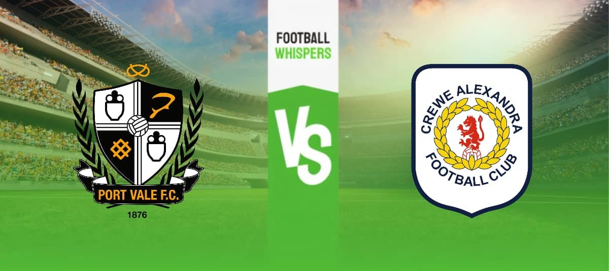 Port Vale vs Crewe prediction, odds & betting tips 29/08/2023