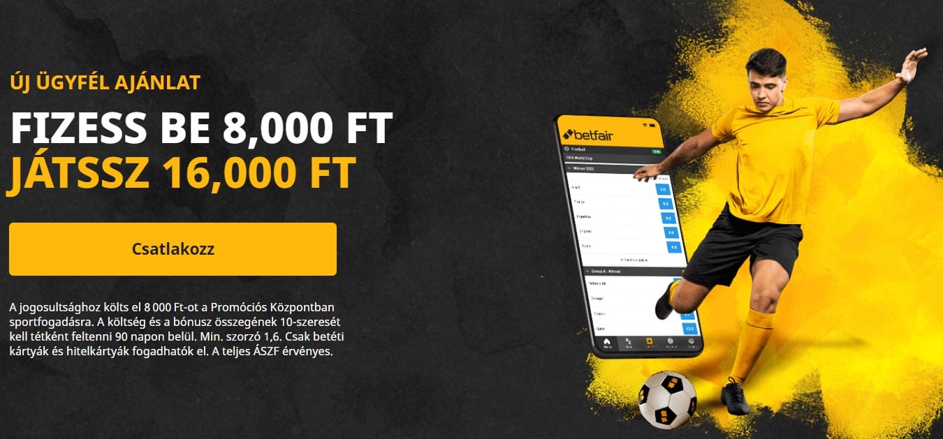 üdvözlő bónusz Betfair promókód 2023