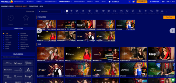 Avis Paripesa les jeux disponibles 