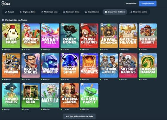 Les machines &agrave; sous exclusives sur Stake