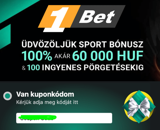 1Bet Coupon Code 2026 | akár 60.000 Ft-os bónusz