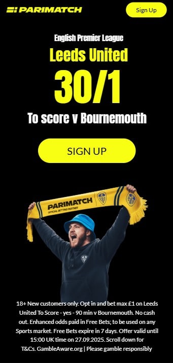 parimatch leeds vs bournemouth offer