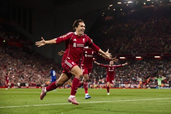 Liverpool forward Federico Chiesa celebrates