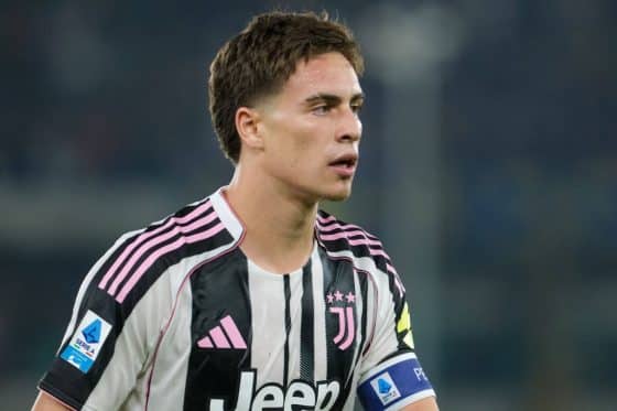 Kenan Yildiz pictured in action for Juventus