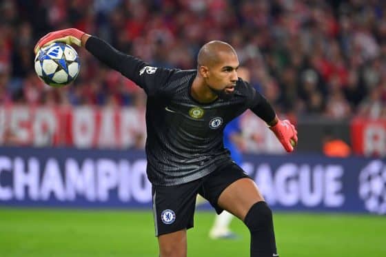 Chelsea goalkeeper Robert Sanchez pictured in action