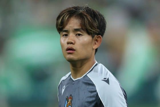 Real Sociedad star Takefusa Kubo pictured in action