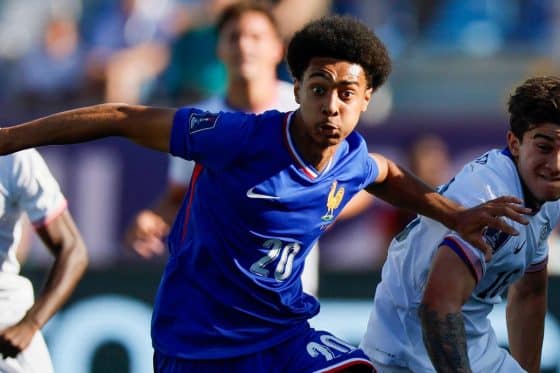 Djylian Nguessan pictured in action for France U20