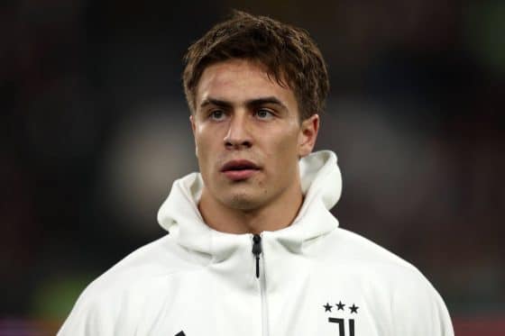 Juventus star Kenan Yildiz pictured before a game.