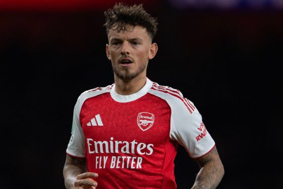 Ben White pictured in action for Arsenal.