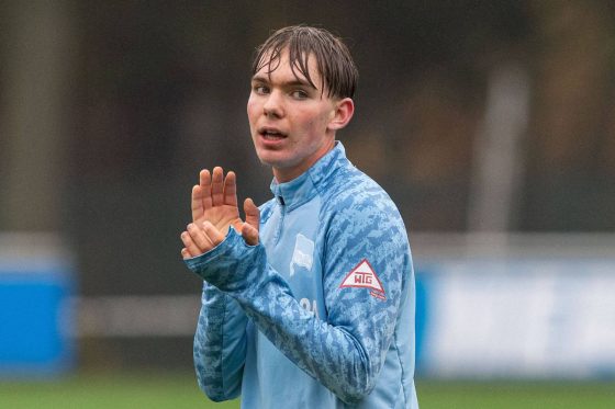 Kennet Eichhorn pictured training for Hertha Berlin