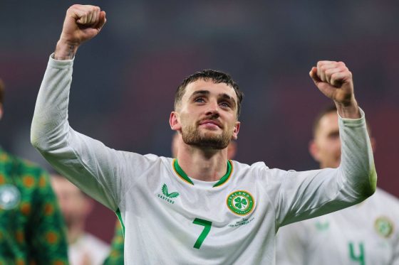 Troy Parrott pictured in action for the Republic of Ireland