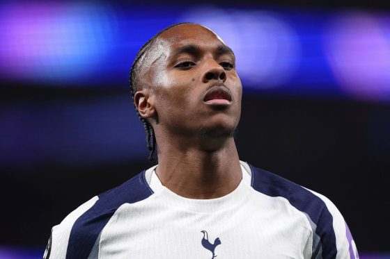 Tottenham Hotspur's Mathys Tel pictured in action.