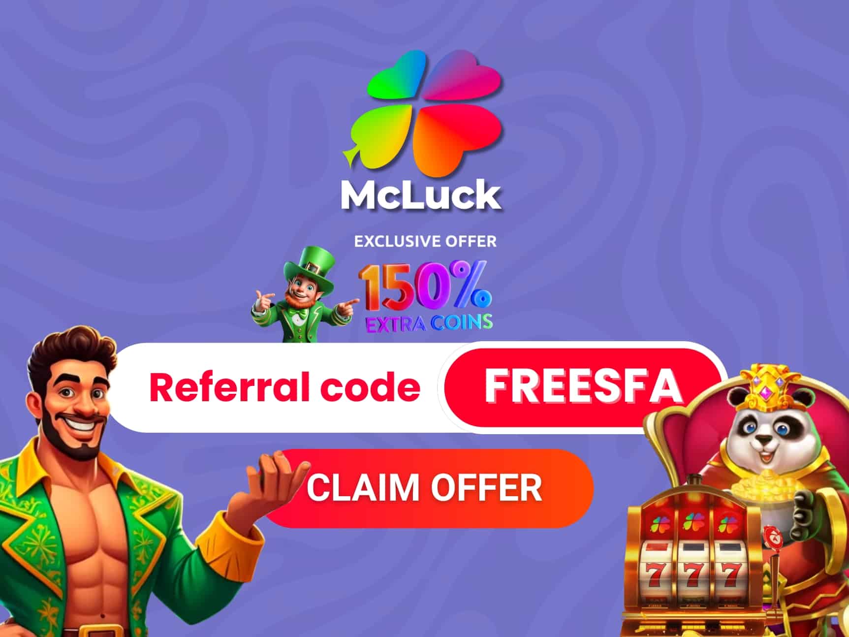 McLuck Referral Code FREESFA: 57,500 GC + 30 SC in February 2026