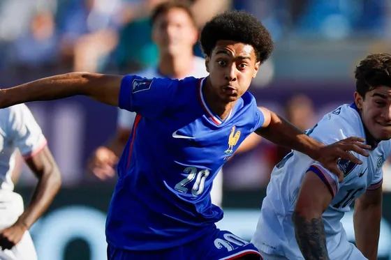 Djylian Nguessan pictured in action for France U20