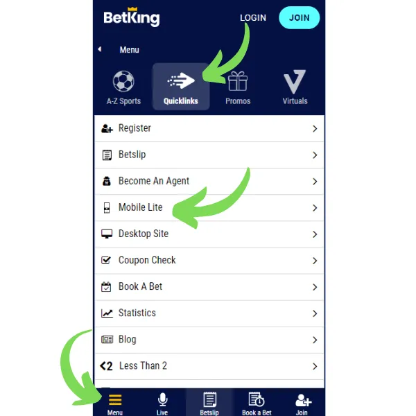 BetKing old mobile