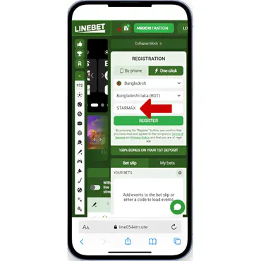 Linet Promo Code STARMAX can be used during registration in Bangladesh