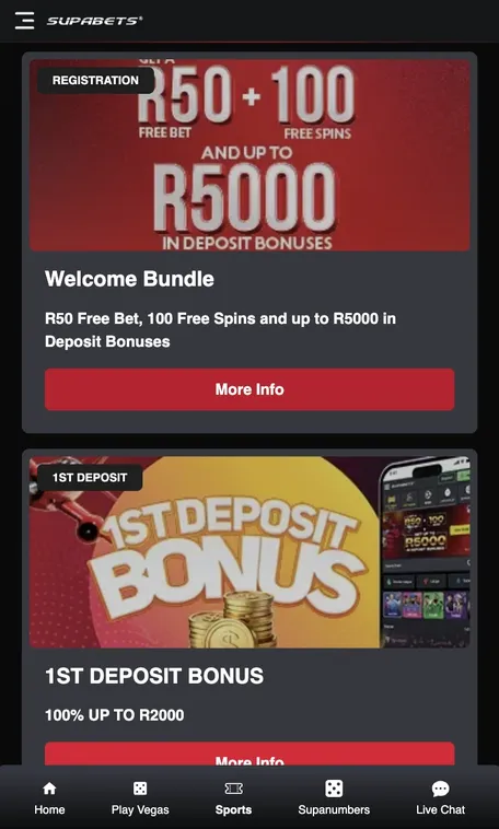 Supabets sign up bonuses