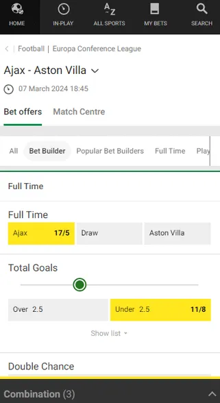 Unibet sports betting UK odds on football