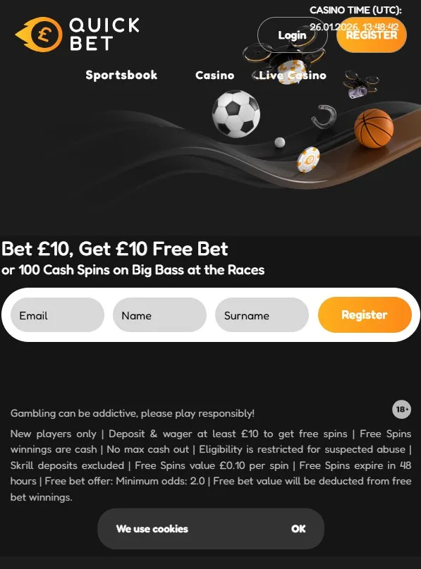 Quick bet welcome offer UK