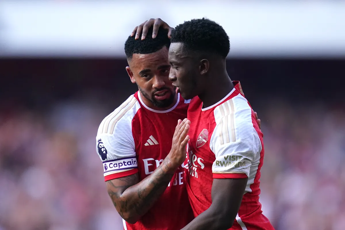 Arsenal's Gabriel Jesus and Eddie Nketiah