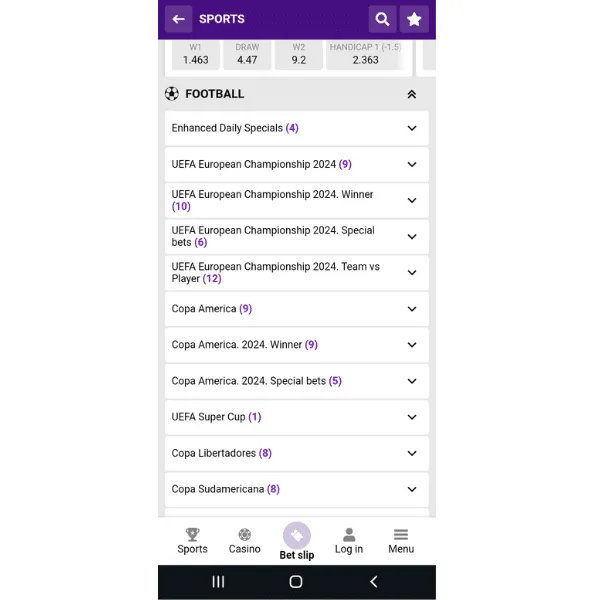 Place a bet on the Helabet app