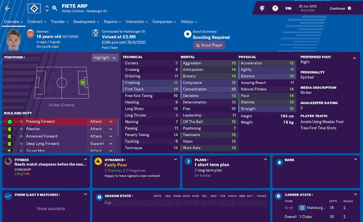 Fiete Arp, Football Manager