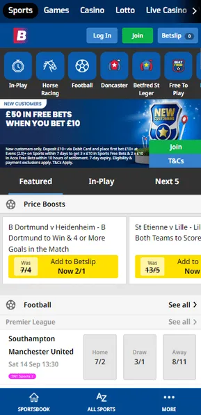 betfred mobile site homepage