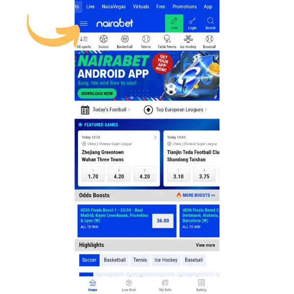 Nairabet app download for Android