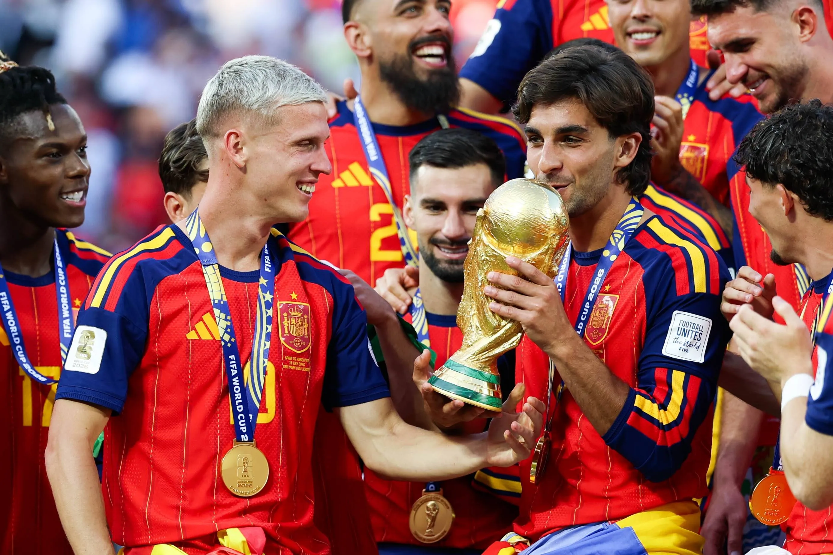 Ferran Torres of Spain celebrates winning the 2026 World Cup