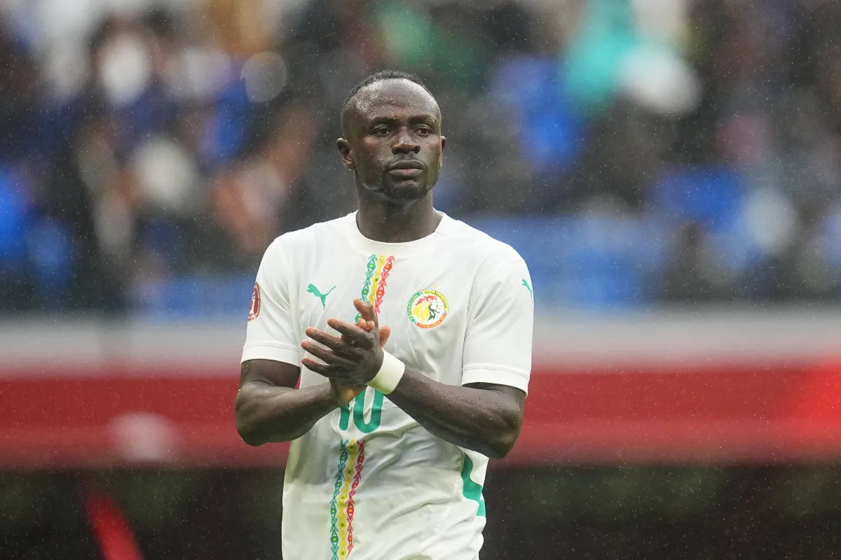 Sadio Mane of Senegal, clapping the fans after an AFCON game. 