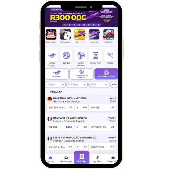Hollywoodbets app interface