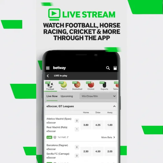 Betway app livestream