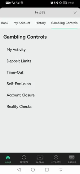 how to close bet365 account: access gambling controls section