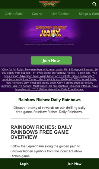 Rainbow riches games