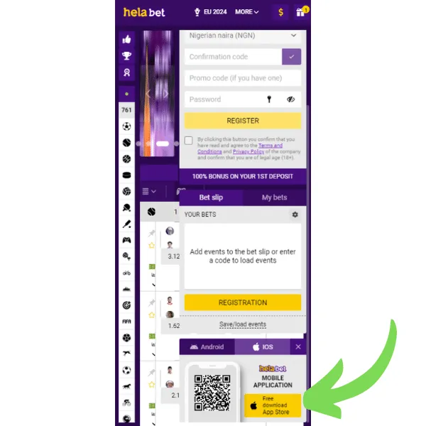 Helabet app download for iOS