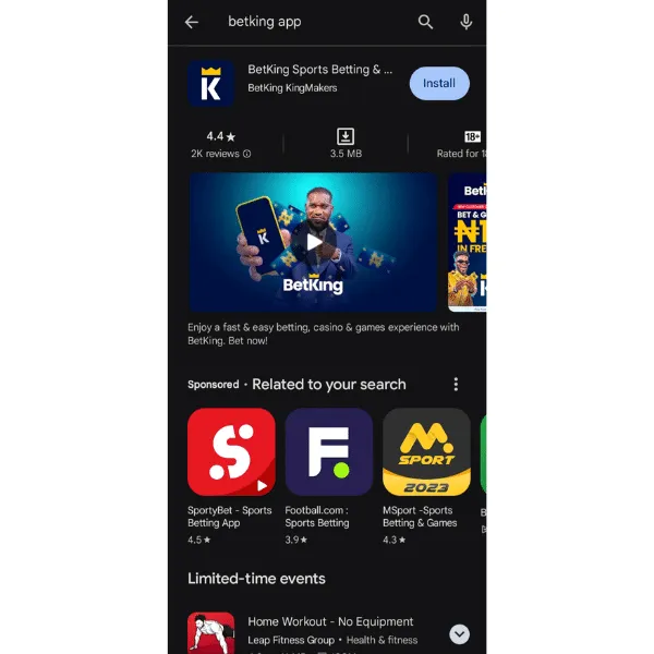 BetKing app for iOS