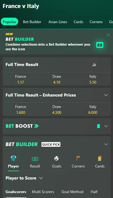 bet365 2 goals ahead football early payout offer