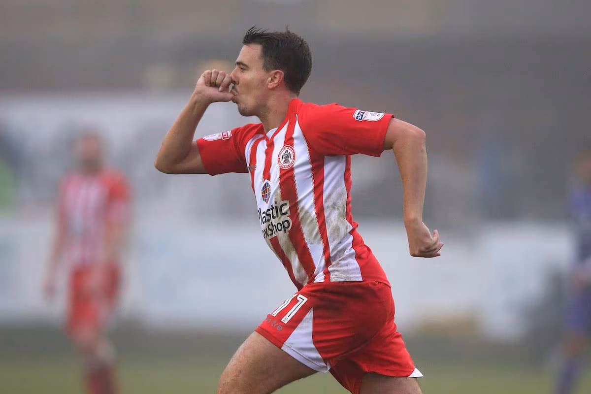 Accrington Stanley celebrating a goal in the FA Cup