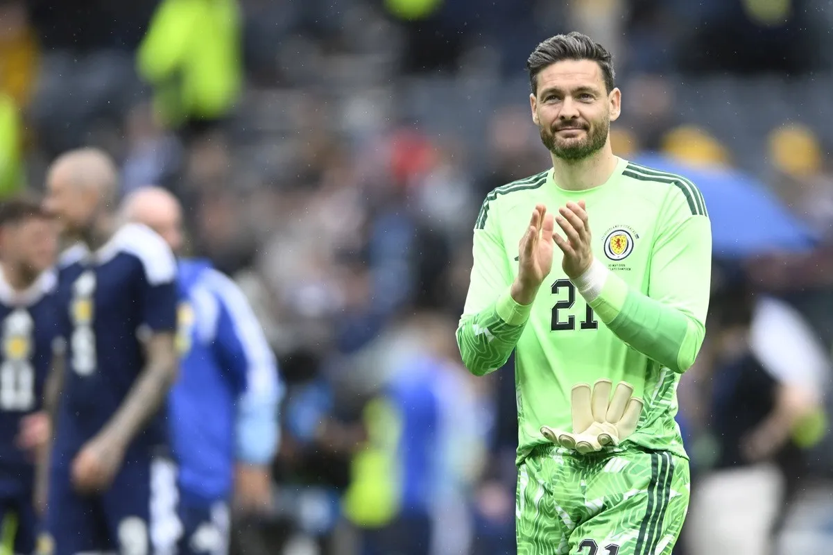 Craig Gordon in action for Scotland