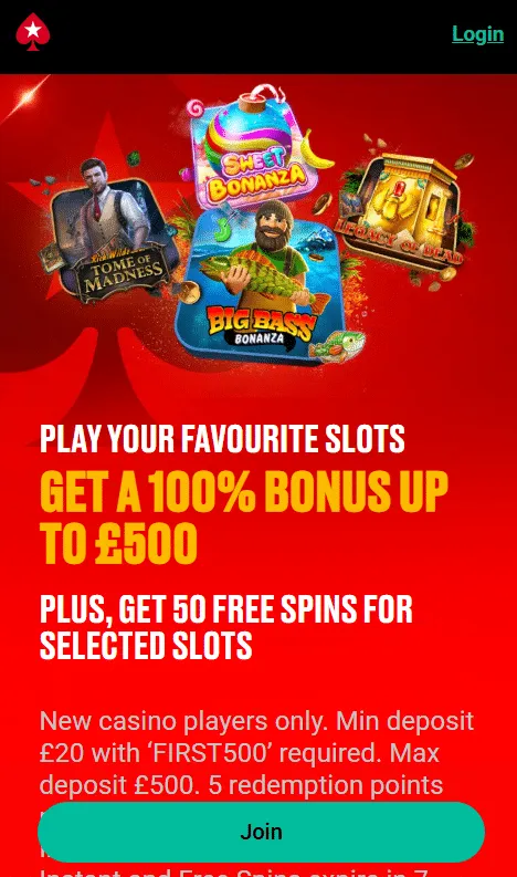 pokerstars casino bonus