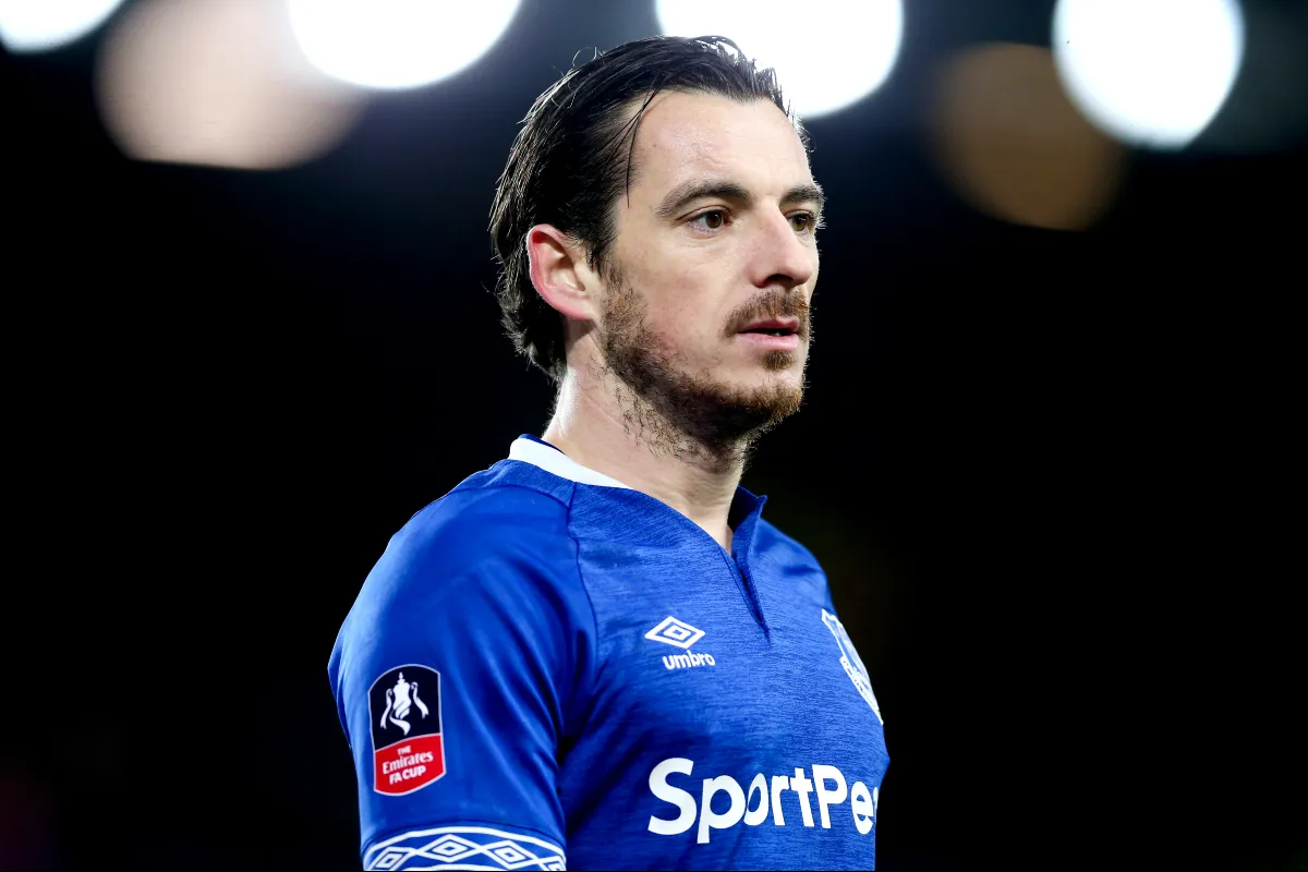 Leighton Baines in Everton blue shirt