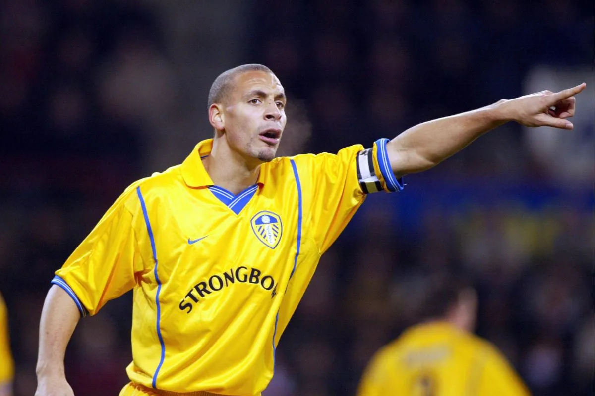 Rio Ferdinand in action for Leeds United.