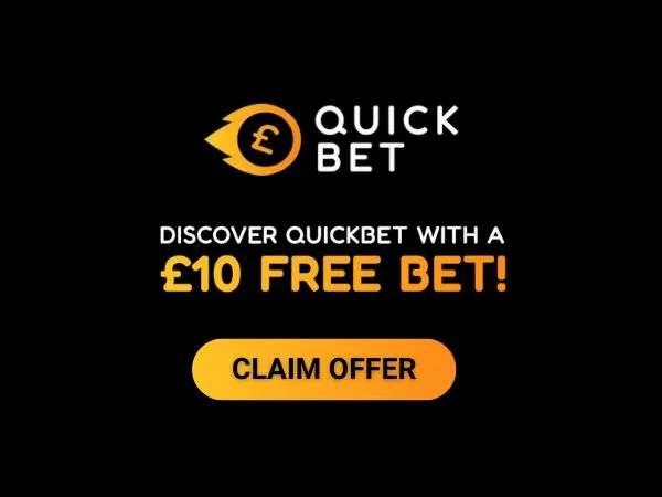 Quickbet welcome offer: Bet &pound;10, get &pound;10 free bet or 100 spins for April 2026