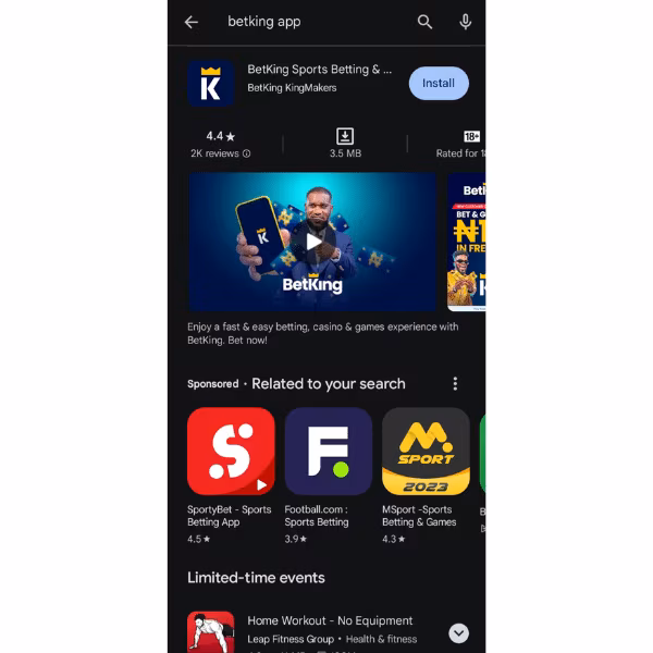 BetKing app for iOS