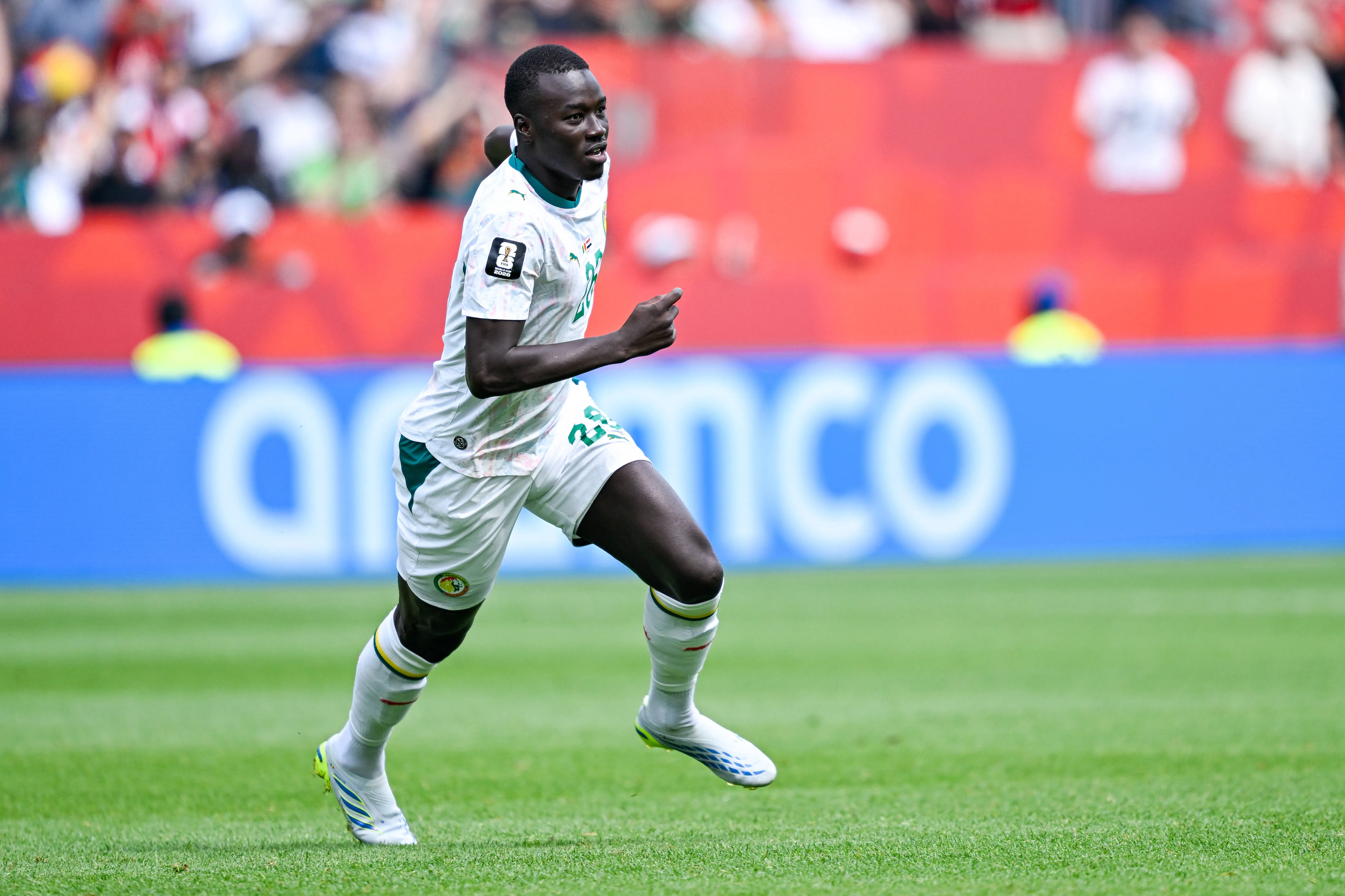Senegal's Pape Gueye celebrates a goal 