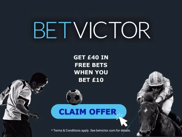 BetVictor sign up offer (NEW): Get &pound;40 free bets in June 2026