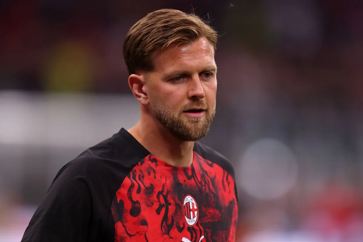 Niclas Fullkrug in action for AC Milan while on loan from West Ham.