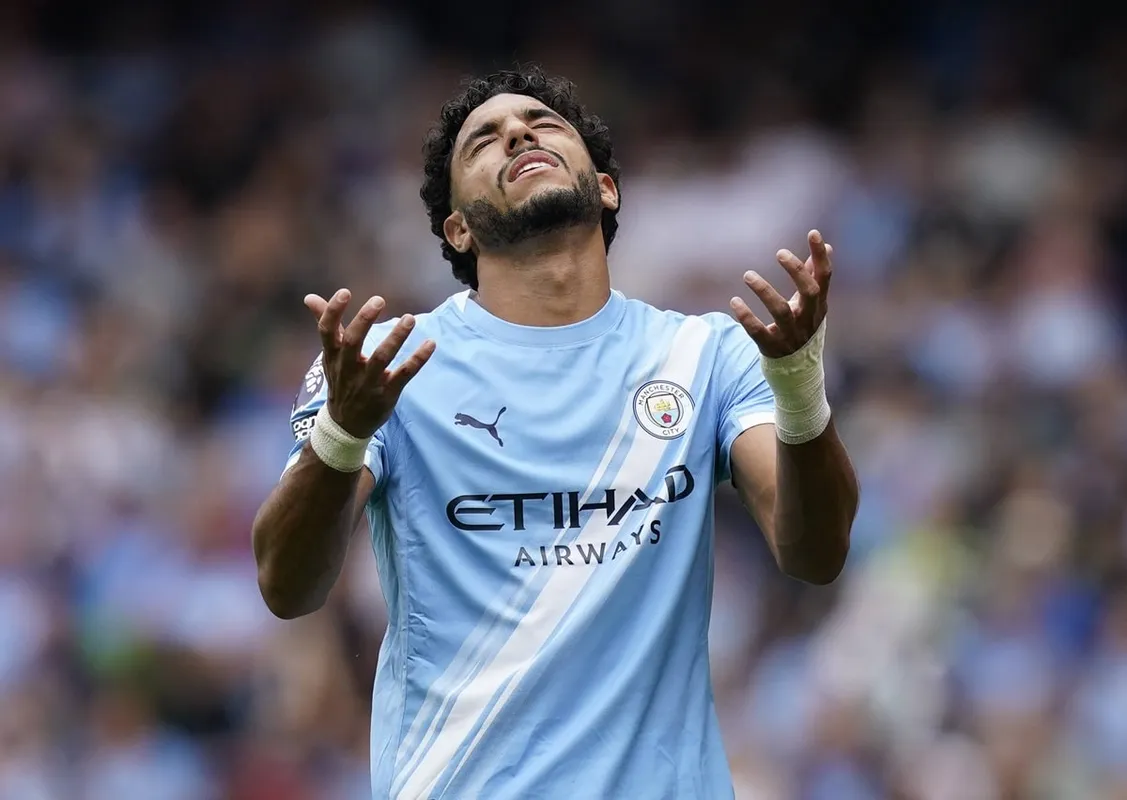 Omar Marmoush pictured in action for Manchester City.