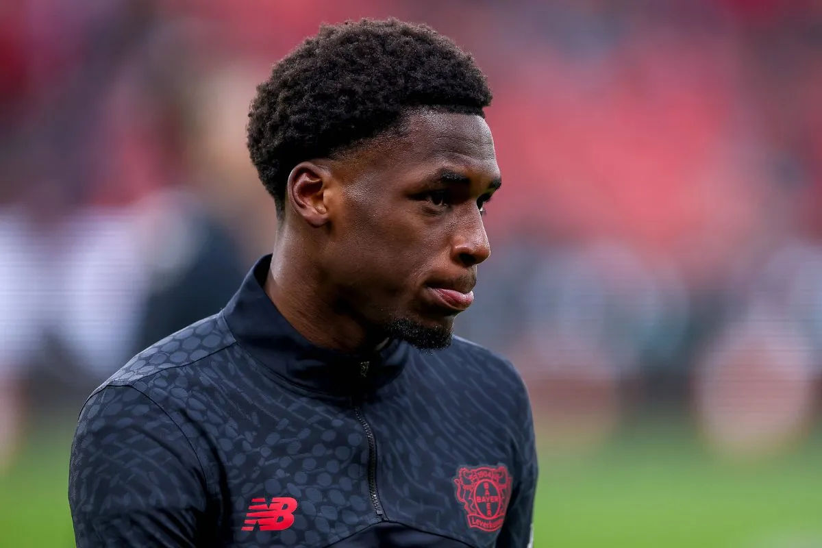 Ernest Poku pictured in action for Bayer Leverkusen 